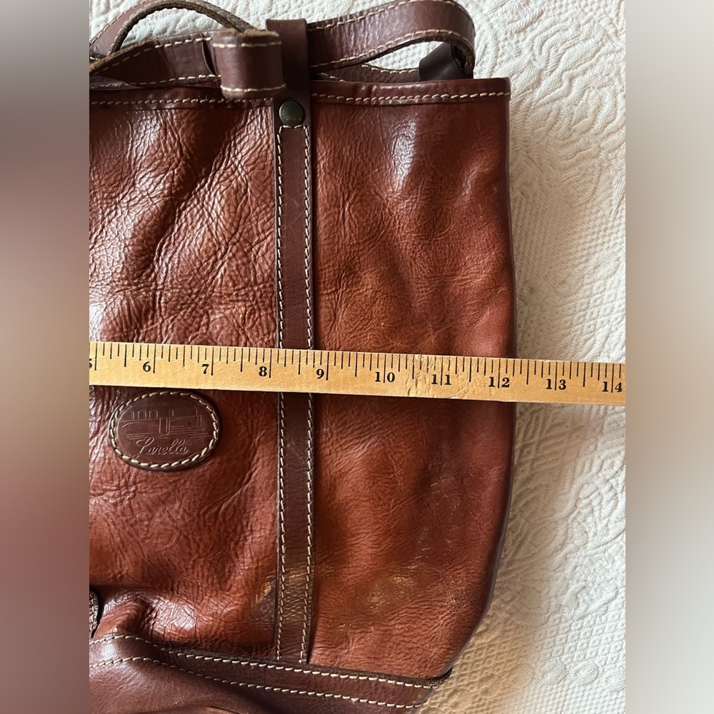 leather bag LARELLA ITALY bucket bag backpack w/ straps Italian vintage - Picture 6 of 17